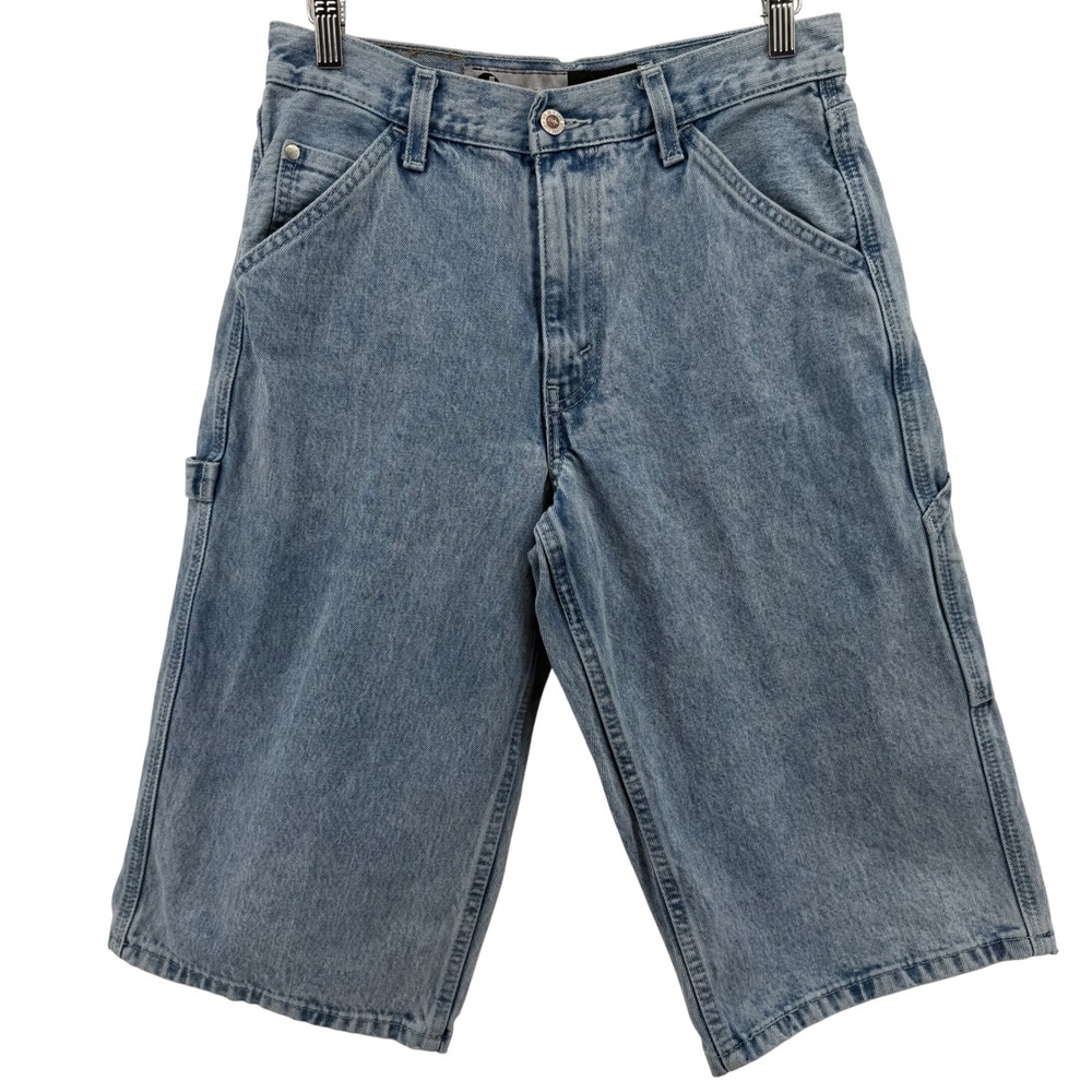 Levi SilverTab Carpenter Shorts Men 29 Light Blue Denim Utility Relax Jorts Y2K